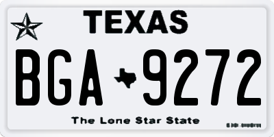 TX license plate BGA9272