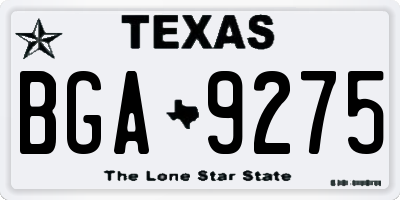TX license plate BGA9275