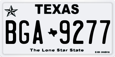 TX license plate BGA9277