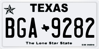 TX license plate BGA9282