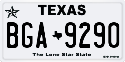 TX license plate BGA9290