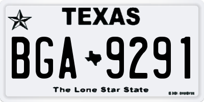 TX license plate BGA9291