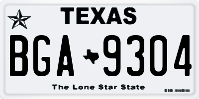 TX license plate BGA9304