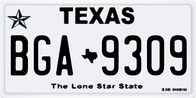 TX license plate BGA9309