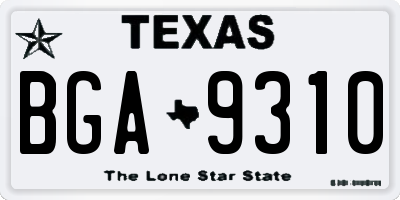 TX license plate BGA9310