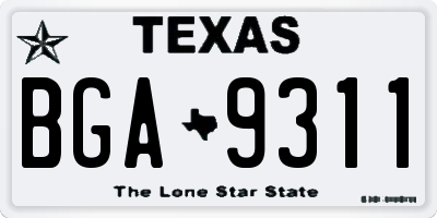 TX license plate BGA9311