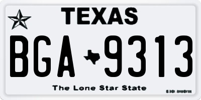 TX license plate BGA9313