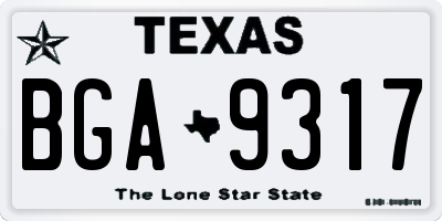 TX license plate BGA9317