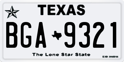 TX license plate BGA9321