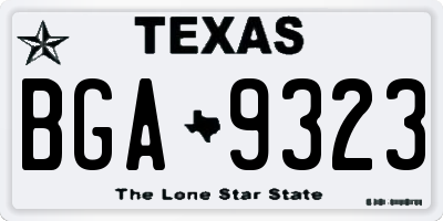 TX license plate BGA9323