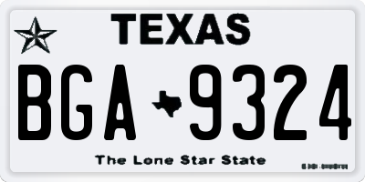 TX license plate BGA9324