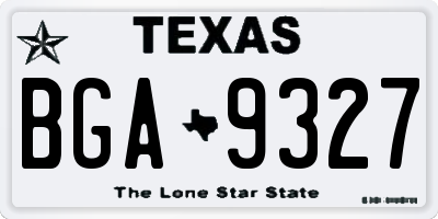 TX license plate BGA9327