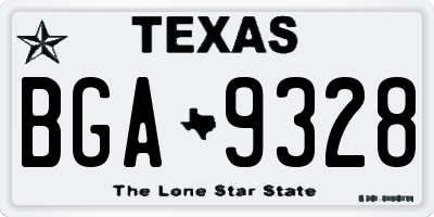 TX license plate BGA9328