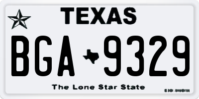 TX license plate BGA9329
