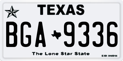 TX license plate BGA9336