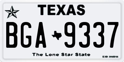 TX license plate BGA9337
