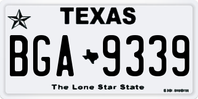 TX license plate BGA9339