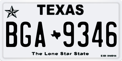 TX license plate BGA9346