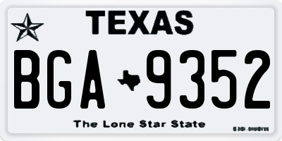 TX license plate BGA9352