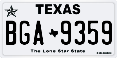 TX license plate BGA9359