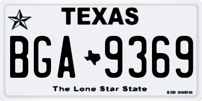 TX license plate BGA9369