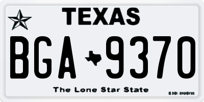 TX license plate BGA9370