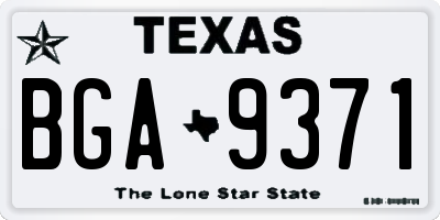 TX license plate BGA9371