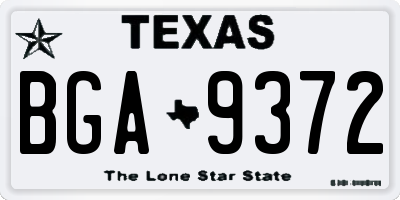 TX license plate BGA9372