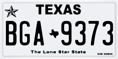 TX license plate BGA9373