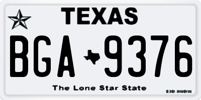TX license plate BGA9376