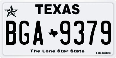 TX license plate BGA9379