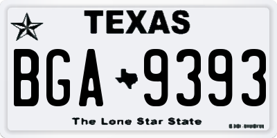 TX license plate BGA9393
