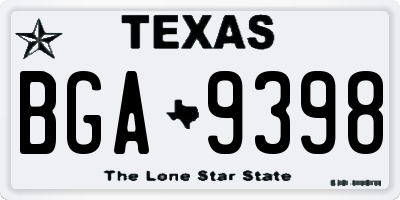 TX license plate BGA9398