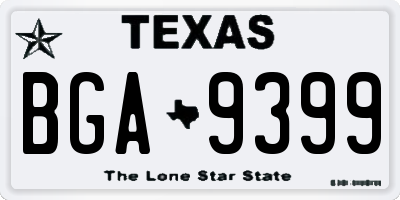 TX license plate BGA9399