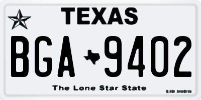 TX license plate BGA9402