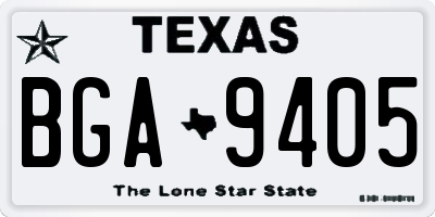 TX license plate BGA9405