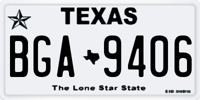 TX license plate BGA9406