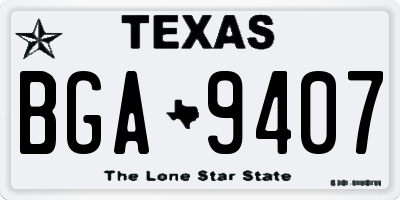 TX license plate BGA9407