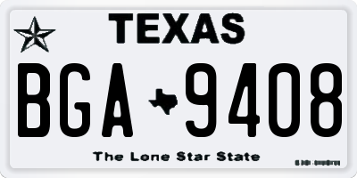TX license plate BGA9408