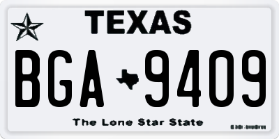 TX license plate BGA9409