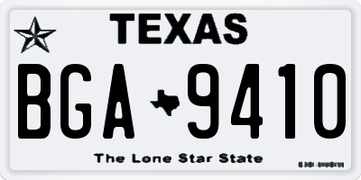 TX license plate BGA9410