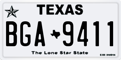 TX license plate BGA9411