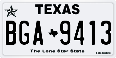 TX license plate BGA9413