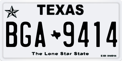 TX license plate BGA9414