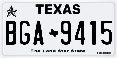 TX license plate BGA9415