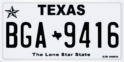 TX license plate BGA9416