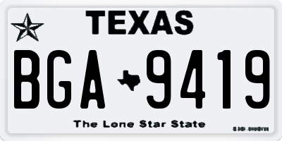 TX license plate BGA9419