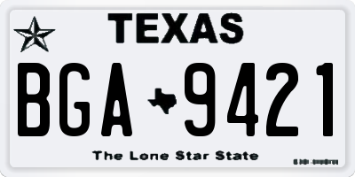 TX license plate BGA9421