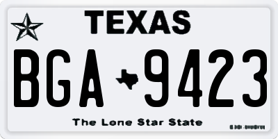 TX license plate BGA9423