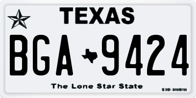 TX license plate BGA9424